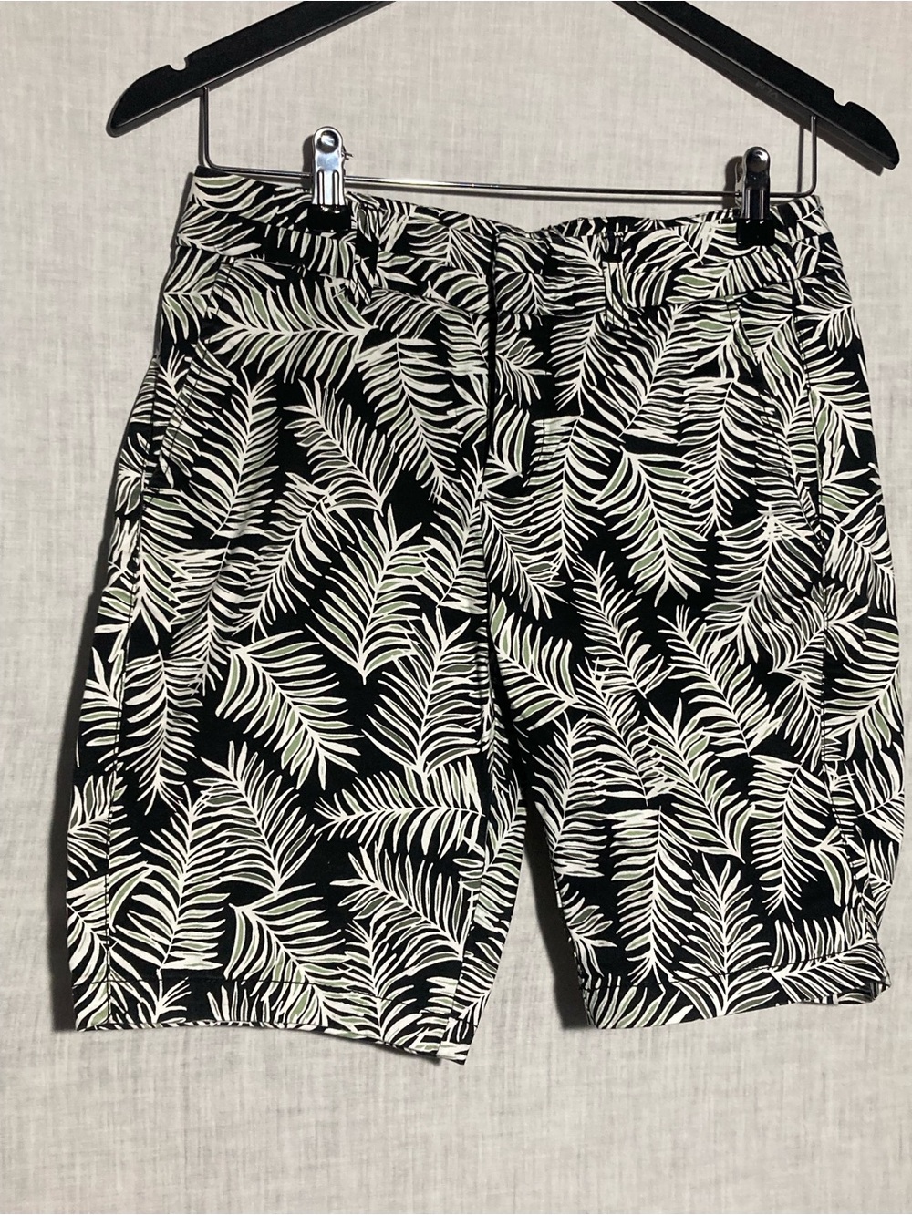GAP Black and White Palm Leaf Bermuda Shorts